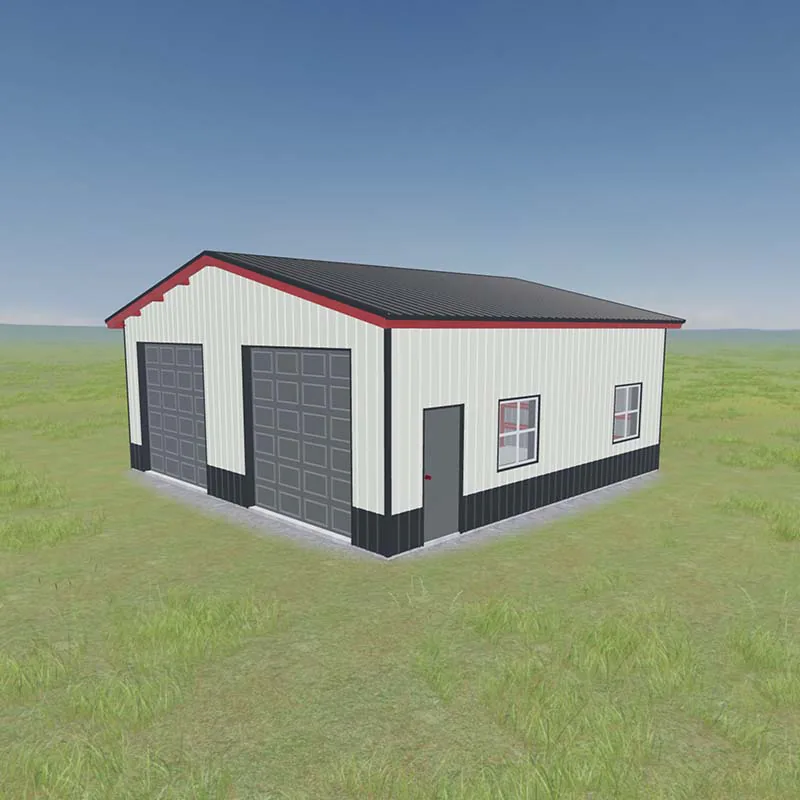 3D design render of a 30x30x12 foot two car garage