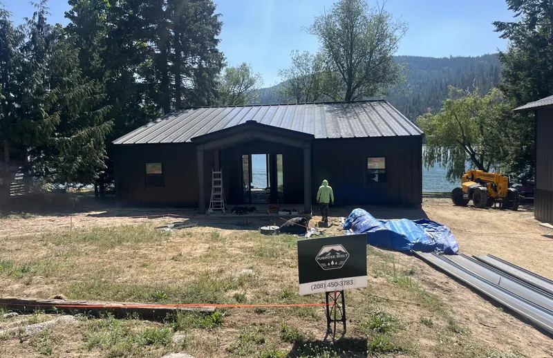 Barrett Chandler's 2 bedroom, 2 bathroom home under construction on a North Idaho lake